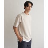 ベージュ | 冷感DRYリップル5分袖Tシャツ | ikka 