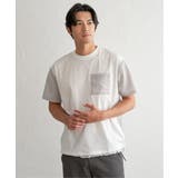 ホワイト | 冷感異素材コンビTシャツ | ikka