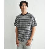 ネイビーブルー | 【お得だ値】冷感コットンドロストボーダーTシャツ | ikka 