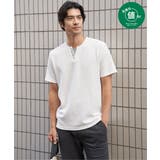 ホワイト | 【お得だ値】冷感フェイクヘンリーネックTシャツ | ikka