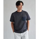 ネイビーブルー | 【接触冷感】デニムライクポケットTシャツ | ikka