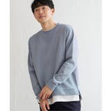スカイブルー | 【抗菌防臭】GOKU楽ダンボールフェイクプルオーバー | ikka