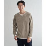 ベージュ | カットコールキーネックフェイクプルオーバー | ikka