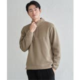 ツイルジャカード裏起毛ハーフジッププルオーバー | ikka  | 詳細画像6 