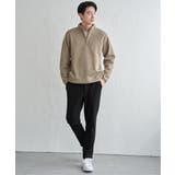 ツイルジャカード裏起毛ハーフジッププルオーバー | ikka  | 詳細画像7 