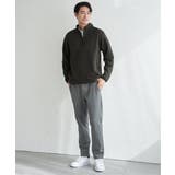 ツイルジャカード裏起毛ハーフジッププルオーバー | ikka  | 詳細画像16 