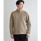 ツイルジャカード裏起毛ハーフジッププルオーバー | ikka  | 詳細画像23 