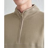 ツイルジャカード裏起毛ハーフジッププルオーバー | ikka  | 詳細画像24 