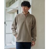 ツイルジャカード裏起毛ハーフジッププルオーバー | ikka  | 詳細画像2 