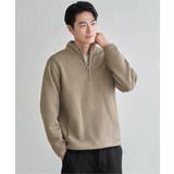 ツイルジャカード裏起毛ハーフジッププルオーバー | ikka  | 詳細画像4 