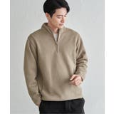 ツイルジャカード裏起毛ハーフジッププルオーバー | ikka  | 詳細画像5 