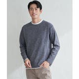 ネイビーブルー | 【2点セット】メランジ裏起毛インナーセット | ikka 