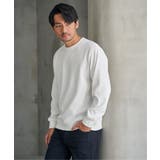 ホワイト | モールワッフルクルーネック | ikka 