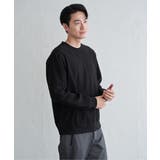 ブラック | モールワッフルクルーネック | ikka 