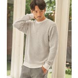 ホワイト | ビッグ縦ワッフルクルーネックプルオーバー | ikka 