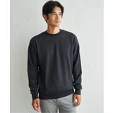 ネイビーブルー | ビッグ縦ワッフルクルーネックプルオーバー | ikka 