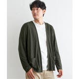 オリーブ | ジャカードボタンレスカーディガン | ikka 