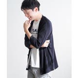 ネイビーブルー | 7分袖バイカラーボタンレスカーディガン | ikka