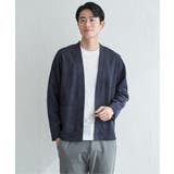 ネイビーブルー | スエードカーデインナーセット | ikka 