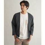 チャコール | DRYメッシュバイカラー7分袖カーディガン | ikka 