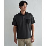 ブラック | 【接触冷感】デニムライクニットカラーポロシャツ | ikka 