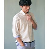 ホワイト | 7分袖オックス裾切り替えシャツ | ikka
