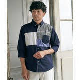 7分袖ブロックス切り替えシャツ | ikka | 詳細画像2