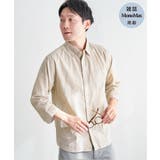 ベージュ | 7分袖フレンチリネンMIX無地シャツ | ikka