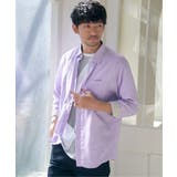 ラベンダー | 【吸水速乾】7分フレンチリネンMIX無地シャツ | ikka