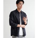 ネイビーブルー | 7.5分袖ドライタッチシャツ | ikka 