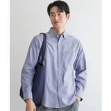 ネイビーブルー | イージーケアオックススイスカラーボタンダウンシャツ | ikka 