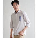 7分袖リネン混切り替えポケットシャツ | ikka | 詳細画像7