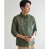 7分袖リネン混切り替えポケットシャツ | ikka | 詳細画像16