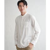 ホワイト | イージ?ケアネルバンドカラーシャツ | ikka 