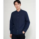 ネイビーブルー | イージ?ケアネルバンドカラーシャツ | ikka 