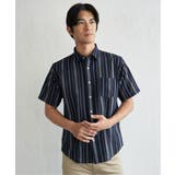ネイビーブルー | 冷感パナマレギュラーカラー半袖シャツ | ikka