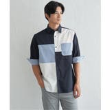 ネイビーブルー | ブロックス冷感5分袖シャツ | ikka