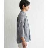 【吸水速乾】フレンチリネンMIX袖2WAYストライプシャツ | ikka  | 詳細画像12 