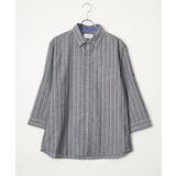 【吸水速乾】フレンチリネンMIX袖2WAYストライプシャツ | ikka  | 詳細画像15 