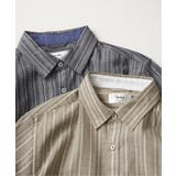 【吸水速乾】フレンチリネンMIX袖2WAYストライプシャツ | ikka  | 詳細画像29 