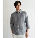 【吸水速乾】フレンチリネンMIX袖2WAYストライプシャツ | ikka  | 詳細画像3 