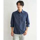 ネイビーブルー | 速乾ドビー袖2WAYシャツ | ikka 