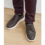 Dkブラウン | レザータッチコンフォートスニーカー | ikka 