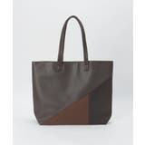 Dkブラウン | PU切り替えトートバッグ | ikka