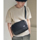 ブラック | 切り替えキャンバスショルダーバッグ | ikka