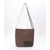 ダークブラウン | 切り替えミックスショルダーバッグ | ikka