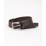 Dkブラウン | レザーストレッチメッシュベルト | ikka 