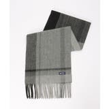 ブラック | ウールパネルヘリンボーンマフラー | ikka 