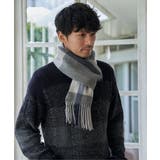 ウールパネルヘリンボーンマフラー | ikka  | 詳細画像2 