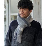 ウールパネルヘリンボーンマフラー | ikka  | 詳細画像3 